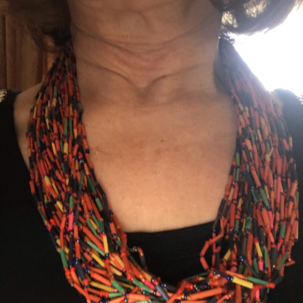 Multicolored Statement Necklace - image 3